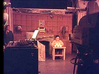 On the set of Noontime Comics.  From The Video Veteran Collection.